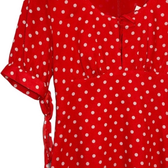 The East Order Dusty Polka Dot Mini Dress in Red - Picture 6 of 10
